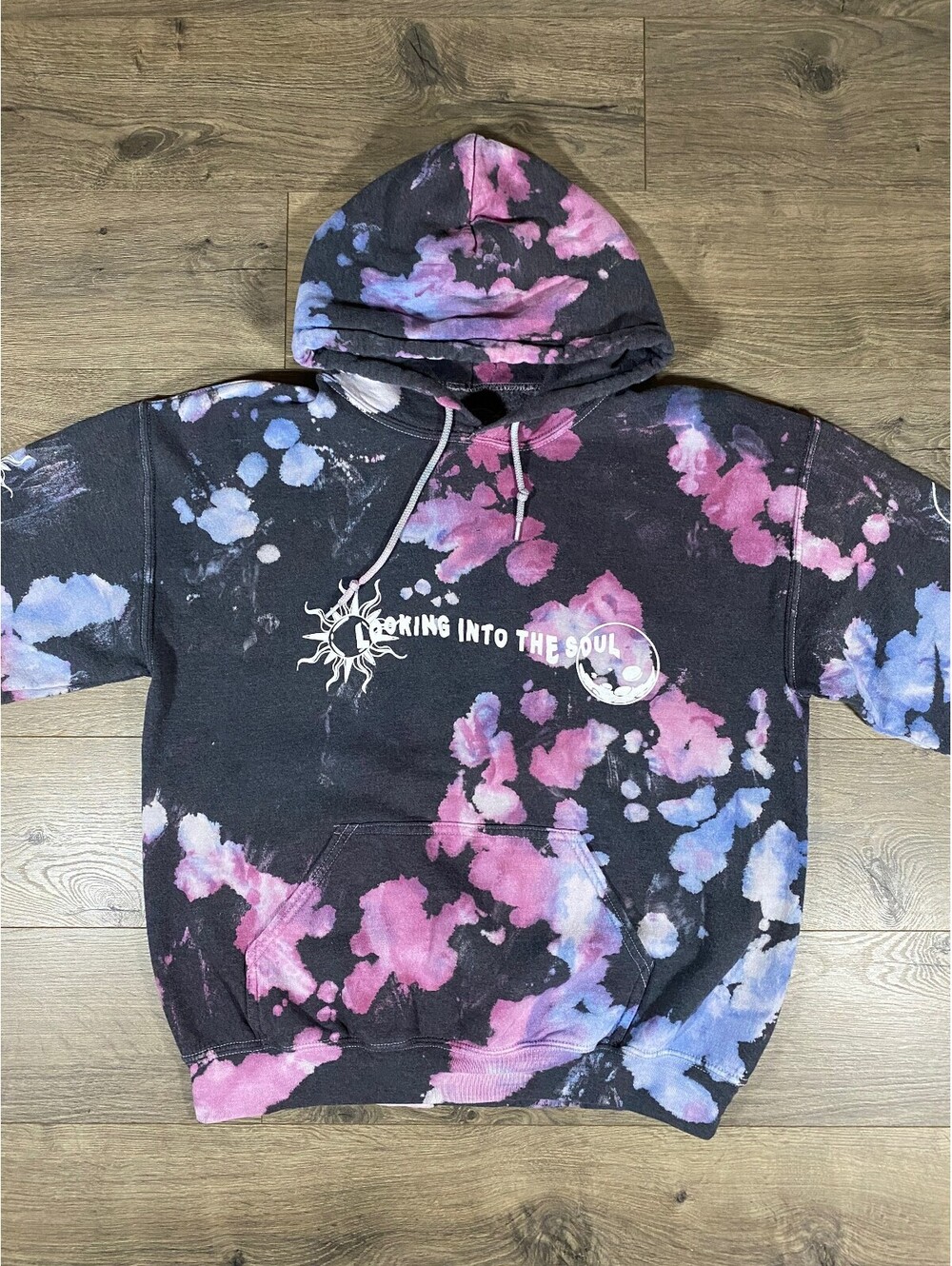 Neon Riot Looking Into The Soul Hoodie Small Graphic Tie Dye Pullover Streetwear